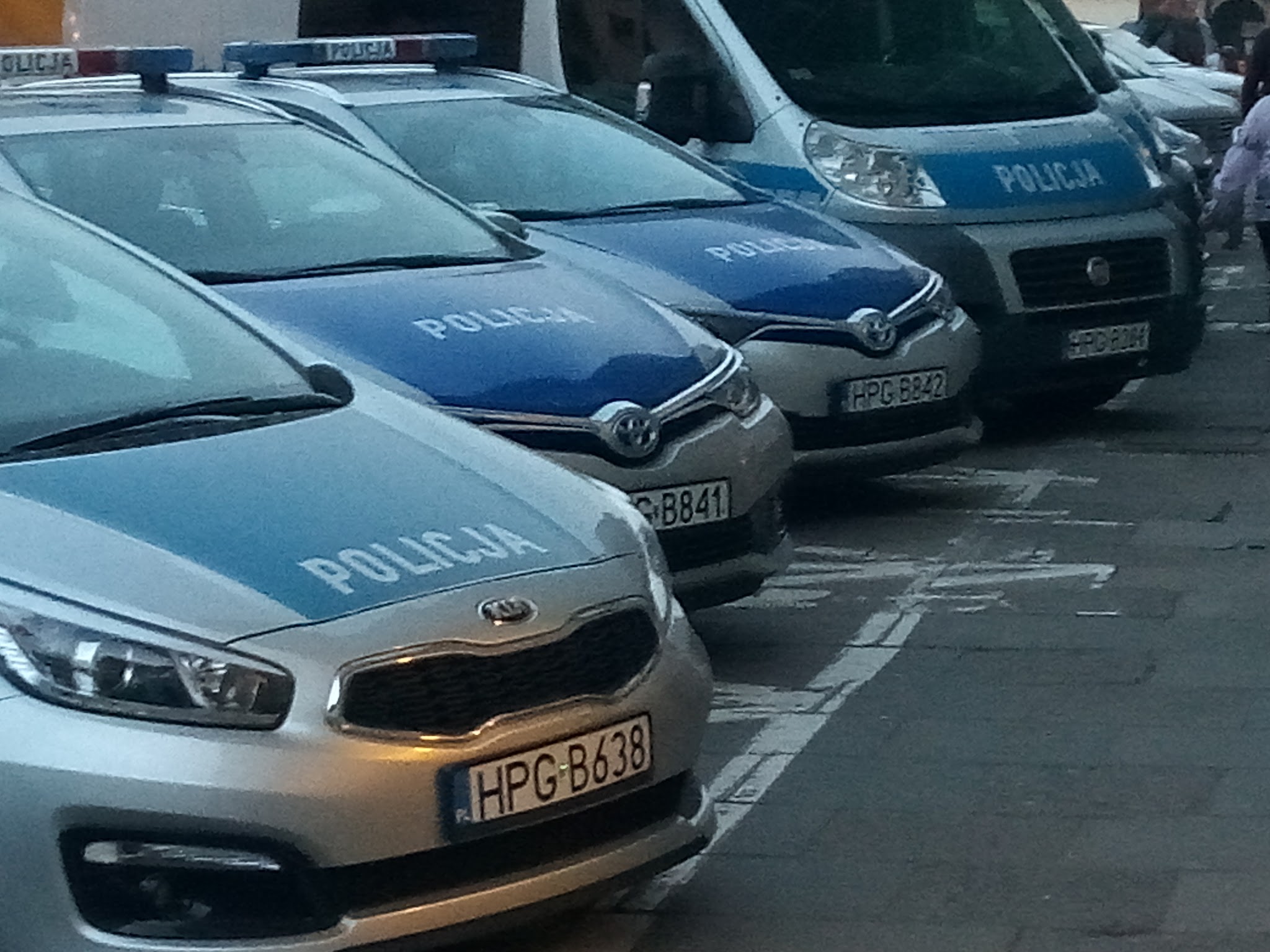 Row of Kia police cars