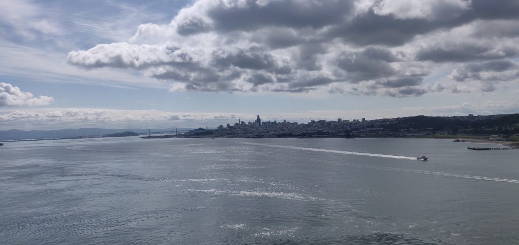 Photo: San Fransisco skyline and bay, from the bridge